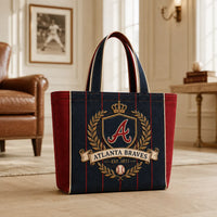 ATL Crest - Heritage Emblem Tote in Navy and Red