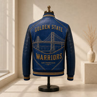 GSW Bay Area Blue - Bridge Emblem Varsity Jacket