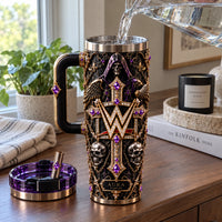 Obsidian Requiem - WWE Crest, Gothic Gold and Amethyst Tumbler