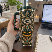 GB Midnight Filigree - Emerald, Gold and a Carved Grin