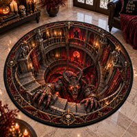 The Pit Below - A Circular Descent in Gothic Red