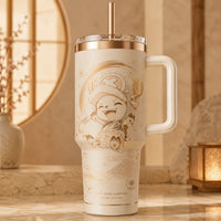 Chopper's Cherry Blossom Grin - Soft Gold Line Art Tumbler