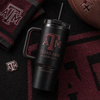 TAMU - Maroon Relief Emblem, Blackout Tumbler Study
