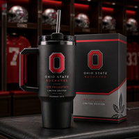 OSU Blackout - Scarlet Block O on a Tonal Tumbler