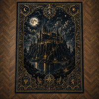 Moonlit Keep - Gilded Castle Composition in Obsidian