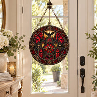 Crimson Rose Window - Gothic Symmetry, Bats and Quiet Menace