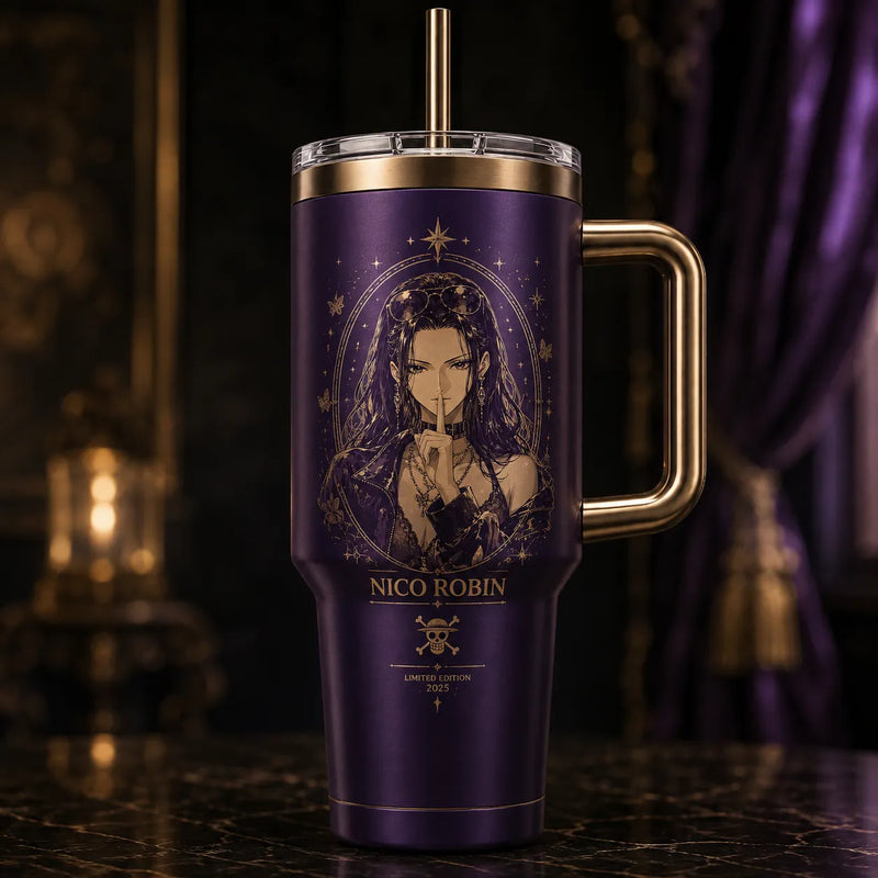 Silent Signal - Robin in Violet and Antique Gold