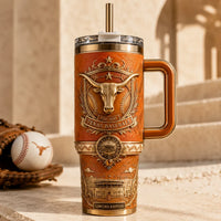 TEX Baseball Heritage - A Longhorn Crest in Burnt Orange and Brass