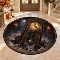 Hour of the Hollow - Gothic Clock Round Rug