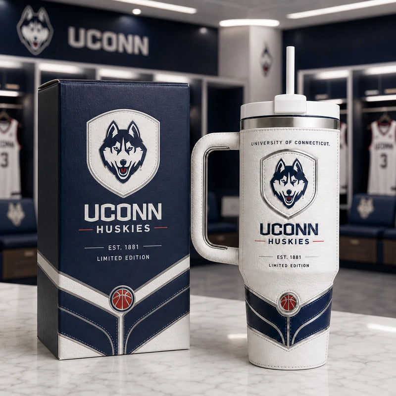 UCONN Pride - Husky Crest Tumbler in Navy and White